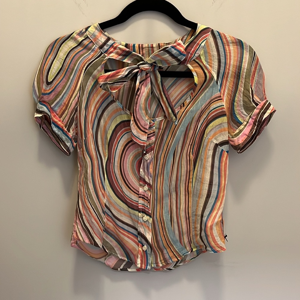 Paul Smith black label women’s swirl print short sleeved shirt